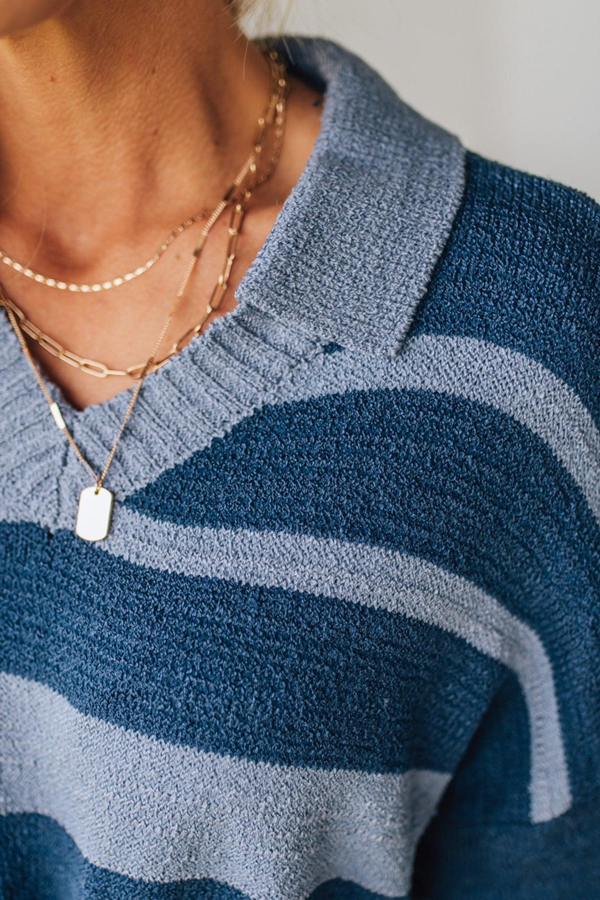 My Boyfriends Collared Stripe Sweater