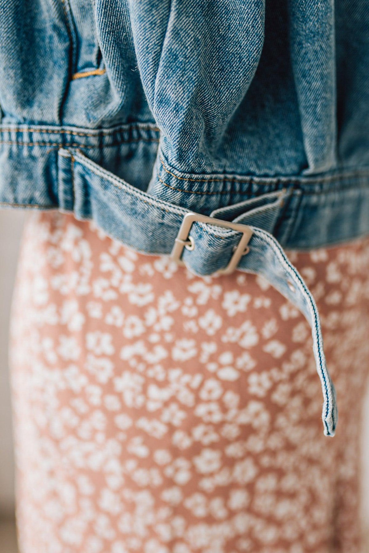 Navi Zipper Moto Denim Jacket