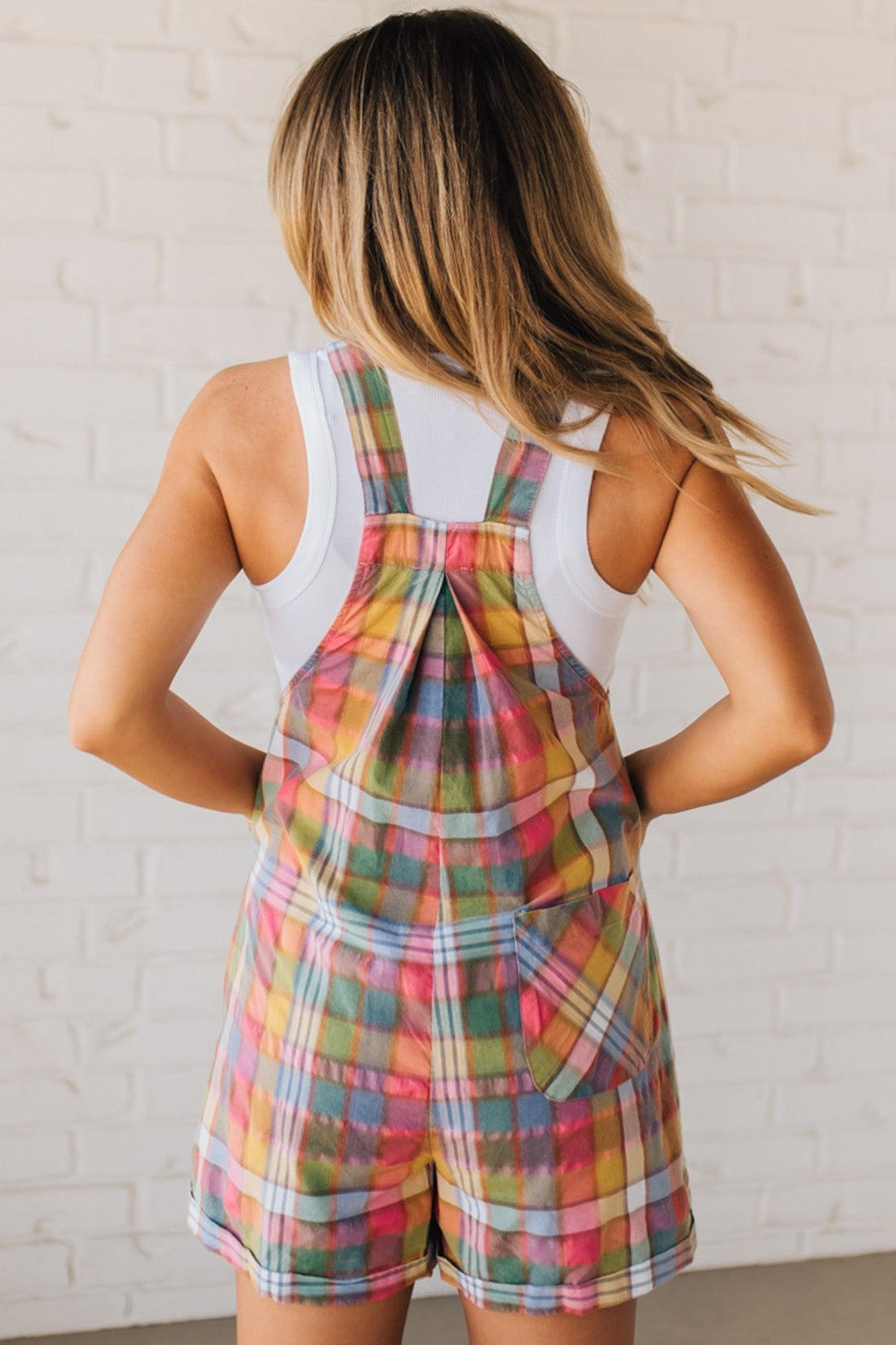 Nellie Plaid Shortalls - BIBI