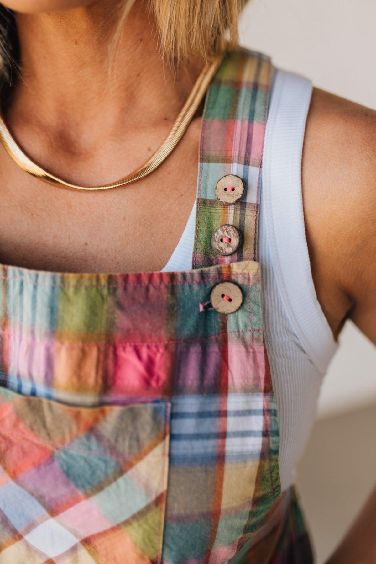 Nellie Plaid Shortalls - BIBI