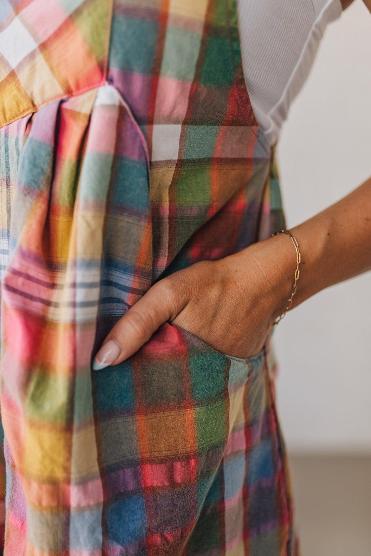 Nellie Plaid Shortalls - BIBI