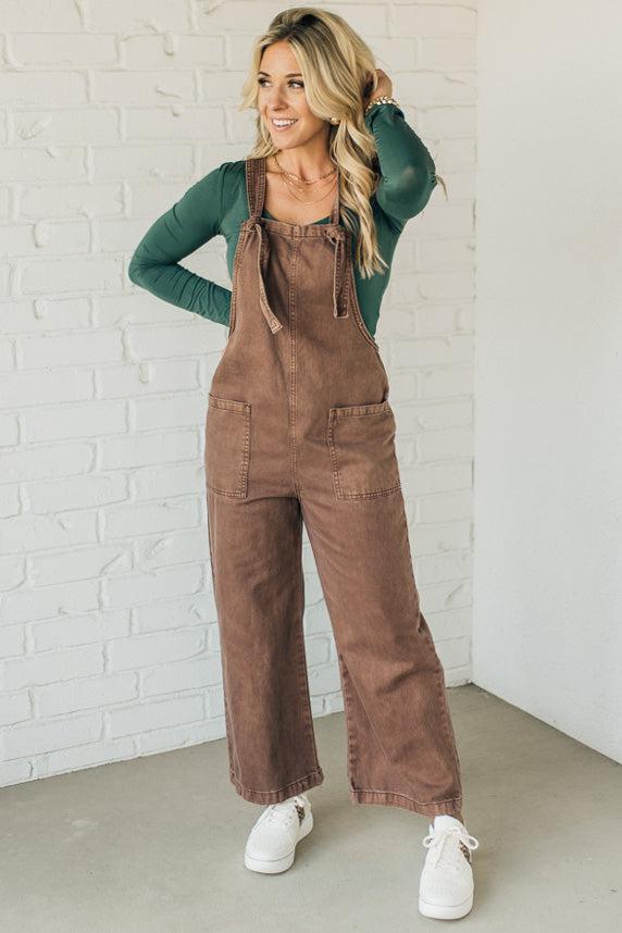 Niccola Knot Strap Overalls - ZENANA