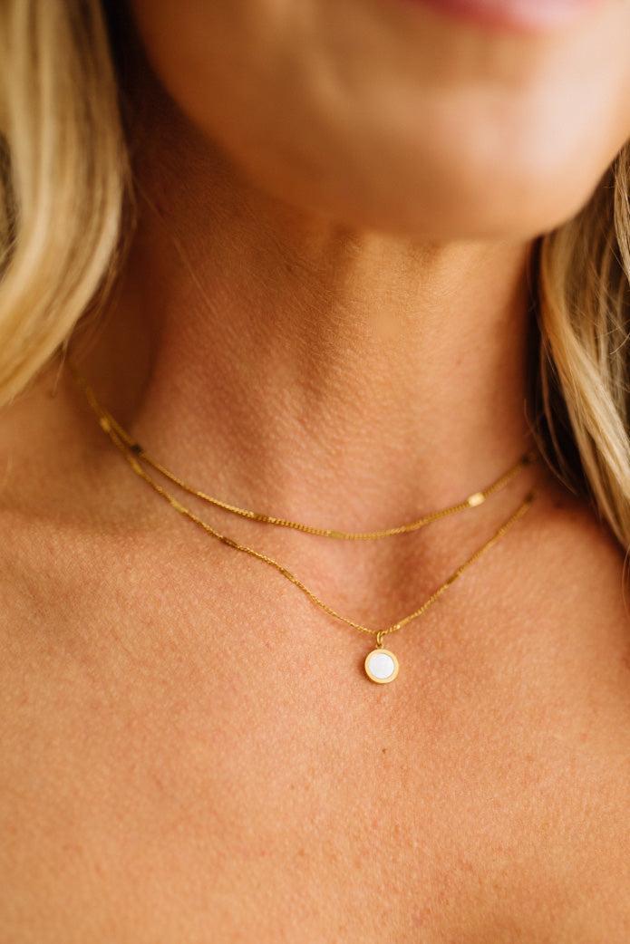 Opalite Charm Layered Necklace