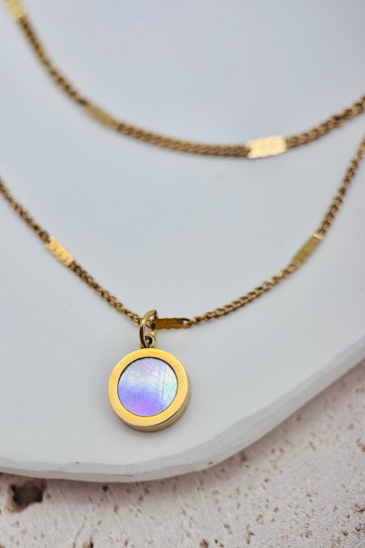 Opalite Charm Layered Necklace