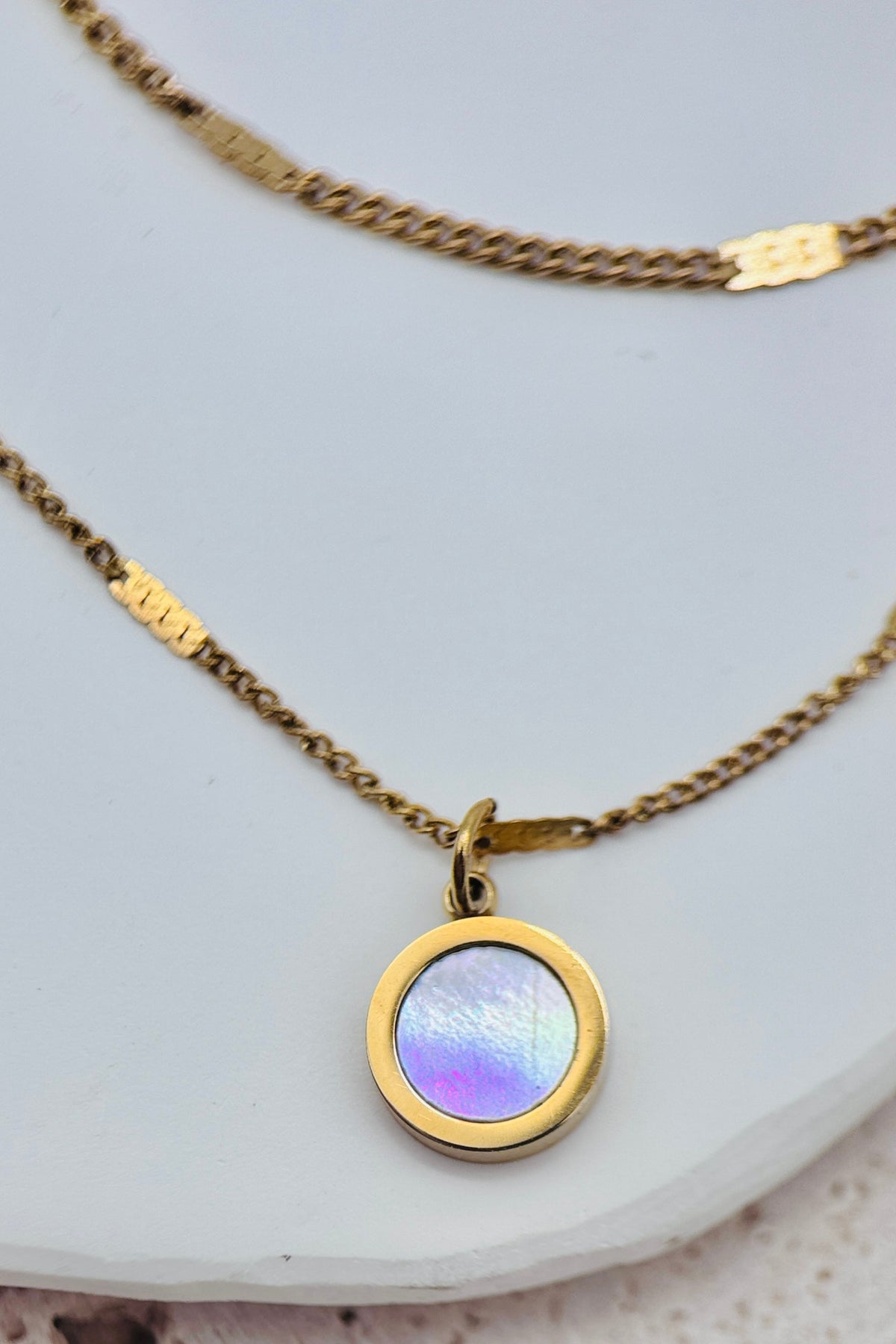 Opalite Charm Layered Necklace