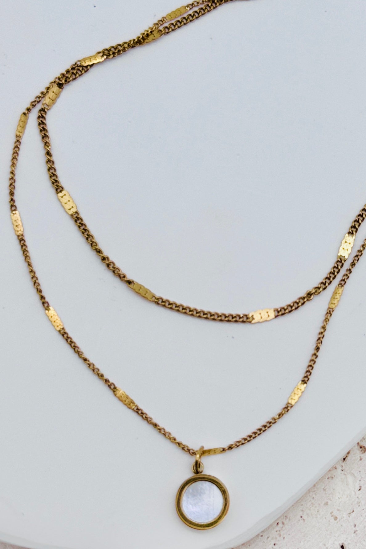 Opalite Charm Layered Necklace