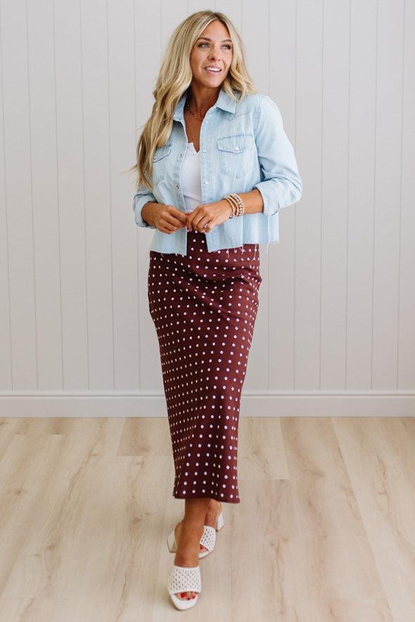 Pauly Polka Dot Midi Skirt