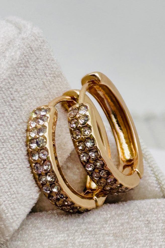Pave Huggie Hoop Earrings