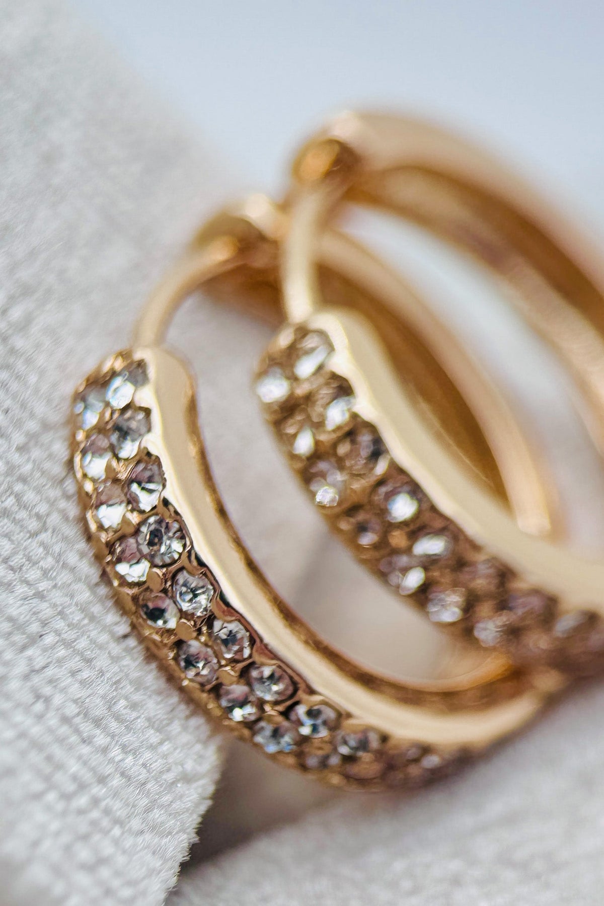 Pave Huggie Hoop Earrings