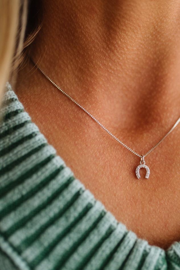 Pave Horseshoe Pendant