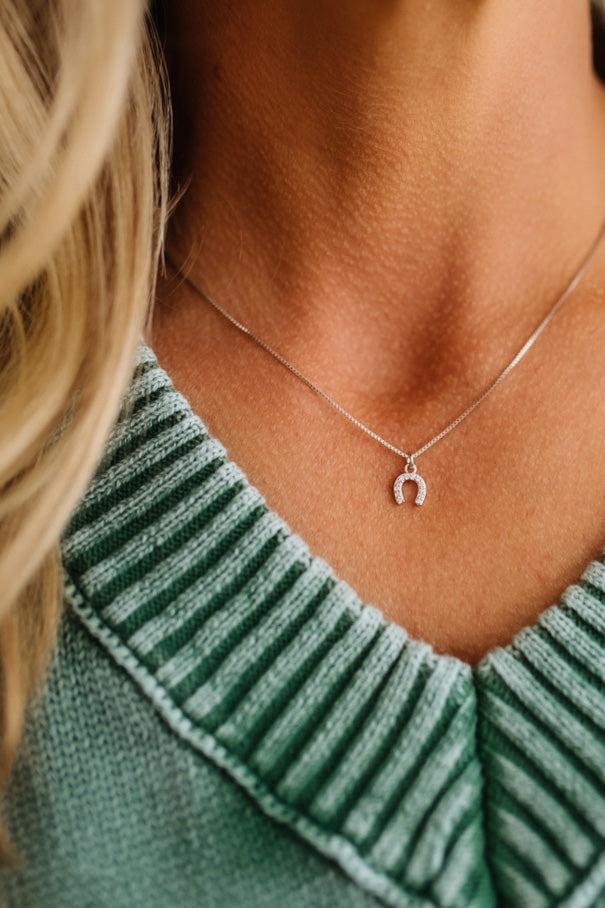 Pave Horseshoe Pendant