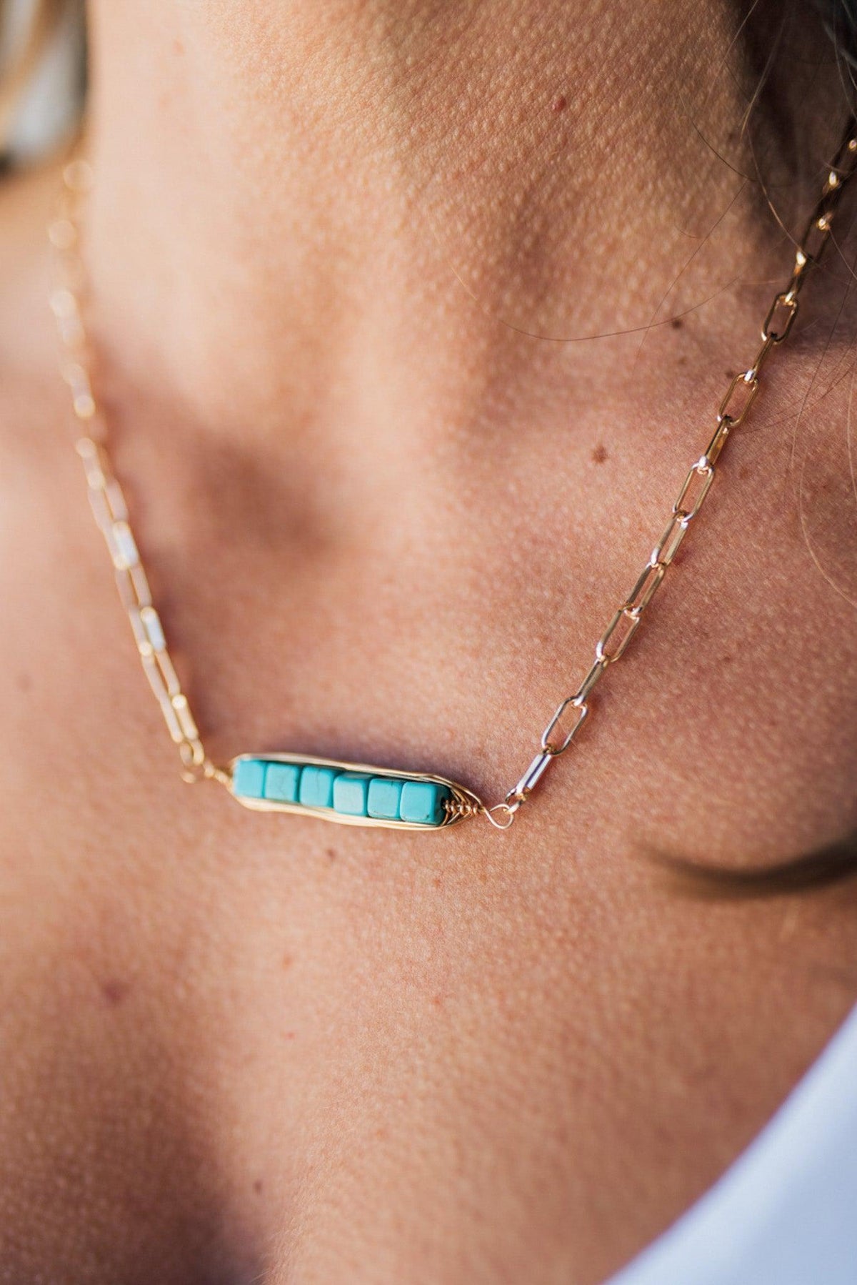 Peas in a Pod Turquoise Necklace