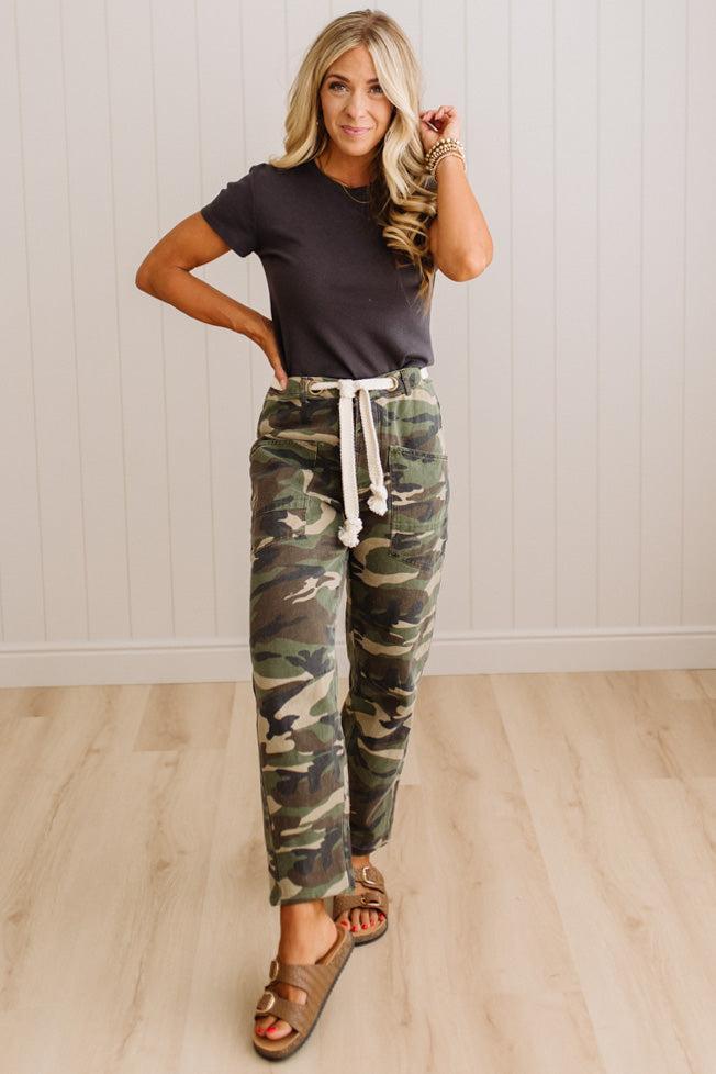 Peyton Camo Barrel Jeans - LOVLOV