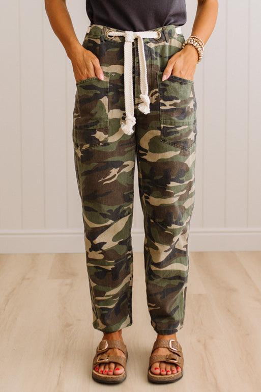 Peyton Camo Barrel Jeans - LOVLOV