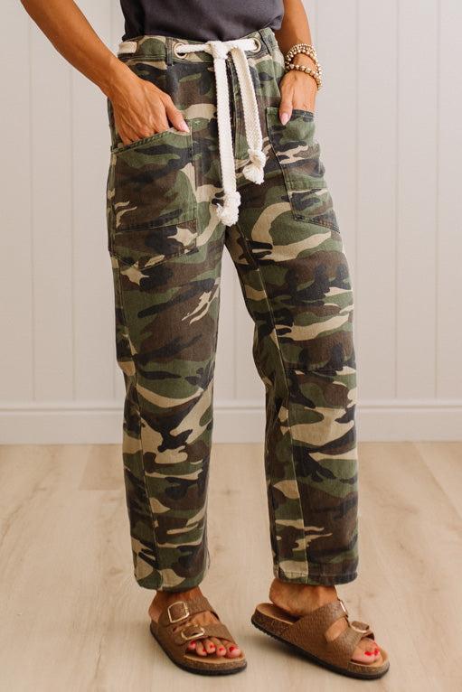 Peyton Camo Barrel Jeans - LOVLOV