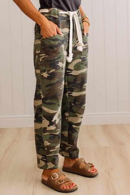 Peyton Camo Barrel Jeans - LOVLOV