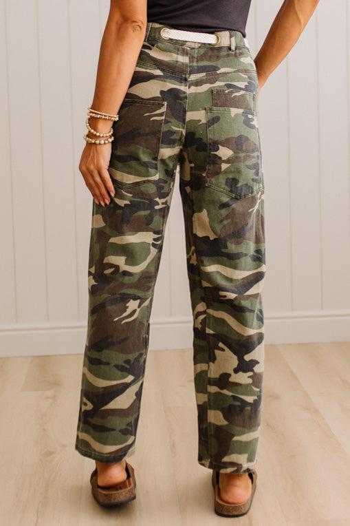 Peyton Camo Barrel Jeans - LOVLOV