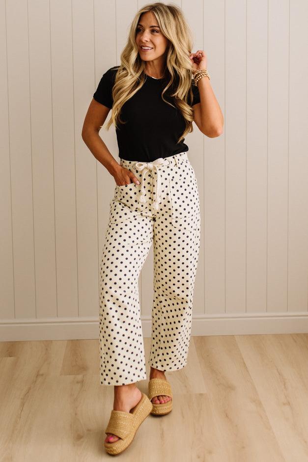 Peyton Polka Dot Barrel Jeans - LOVLOV