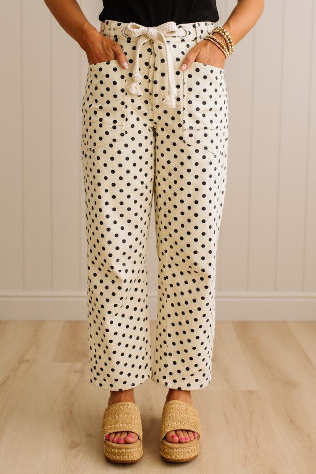 Peyton Polka Dot Barrel Jeans - LOVLOV