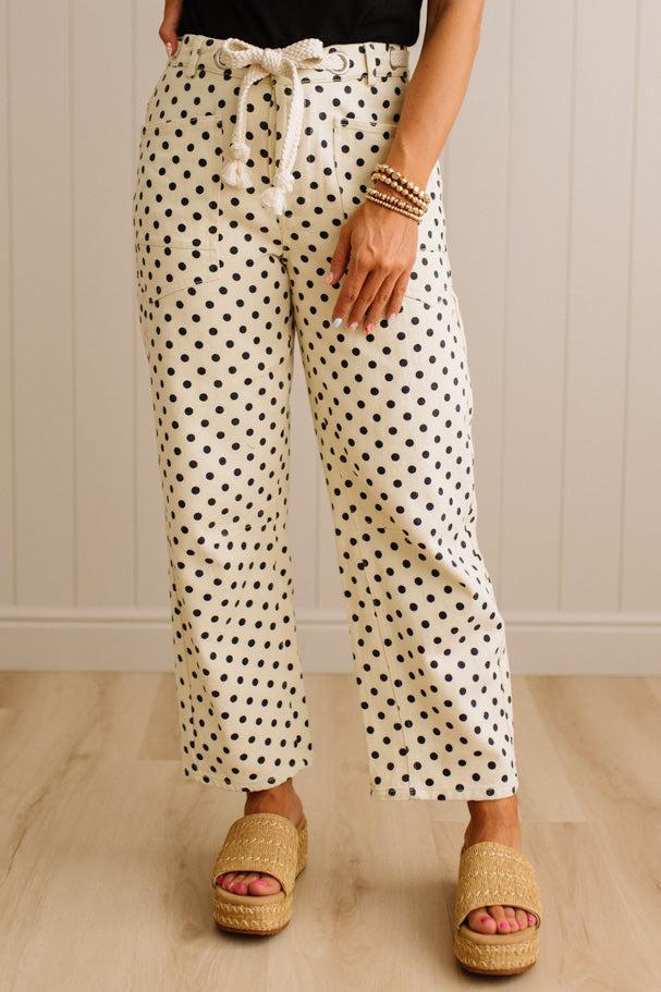 Peyton Polka Dot Barrel Jeans - LOVLOV