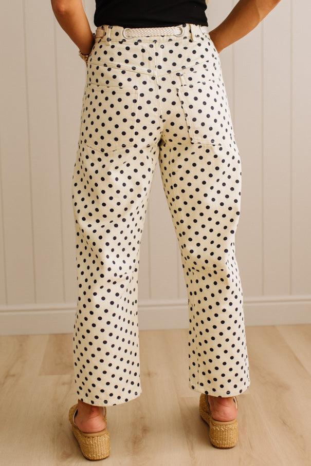 Peyton Polka Dot Barrel Jeans - LOVLOV