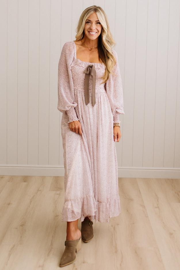 Phoebe Smocked Bow Front Maxi