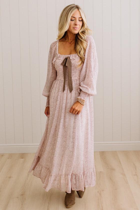 Phoebe Smocked Bow Front Maxi
