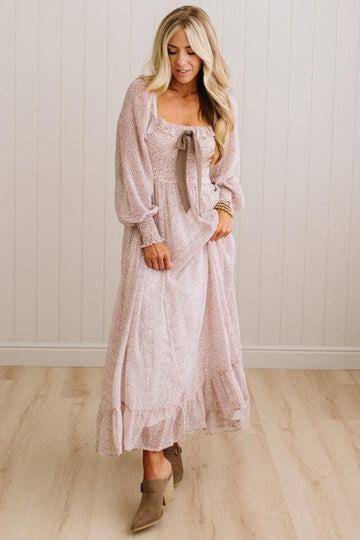 Phoebe Smocked Bow Front Maxi