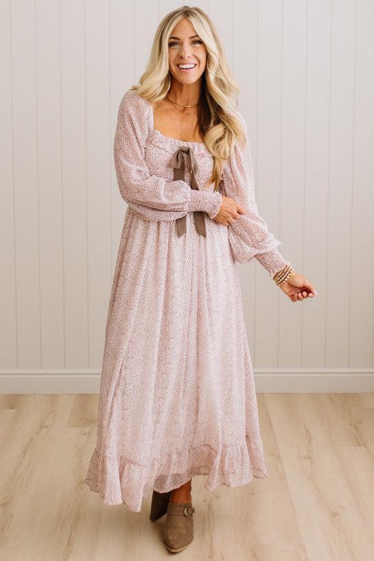 Phoebe Smocked Bow Front Maxi