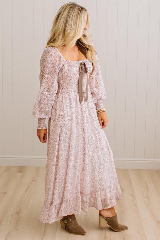 Phoebe Smocked Bow Front Maxi