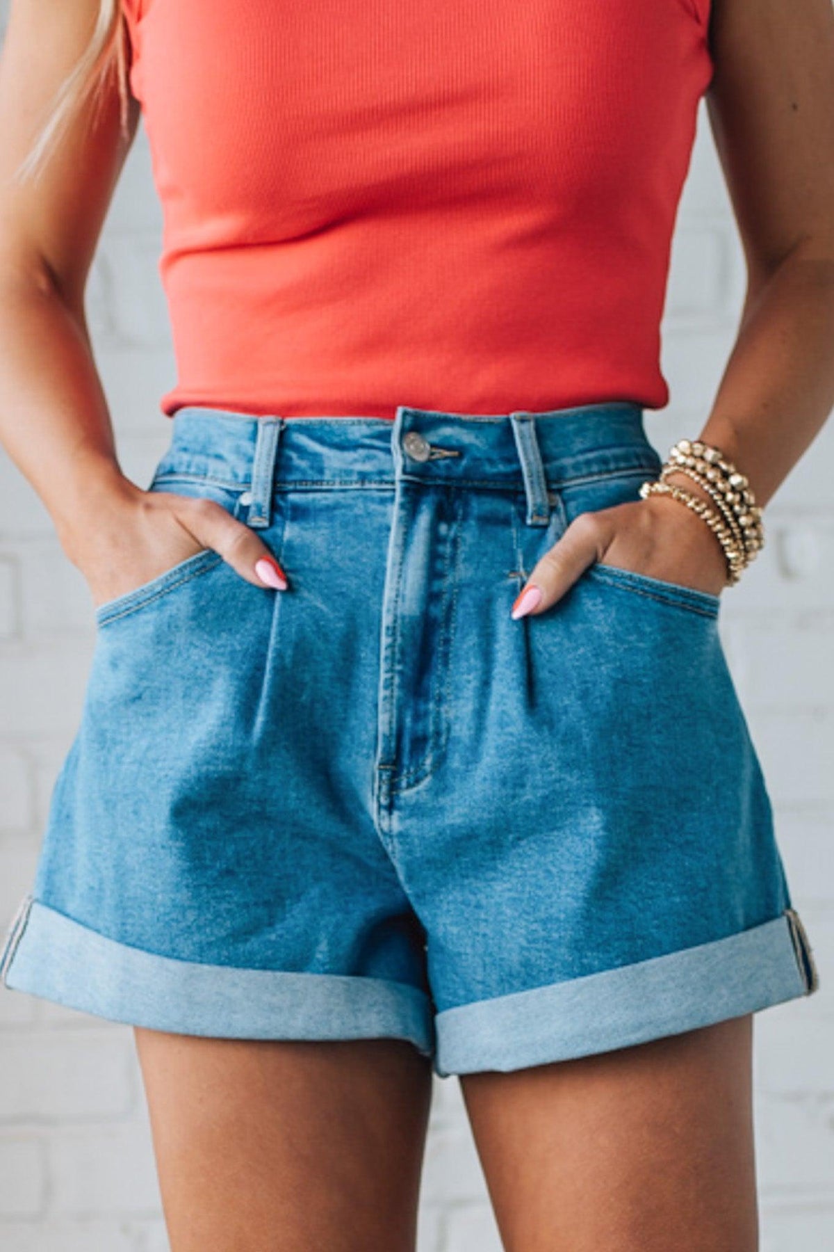 Piper Pleated + Cuffed Shorts - ANNIEWEAR