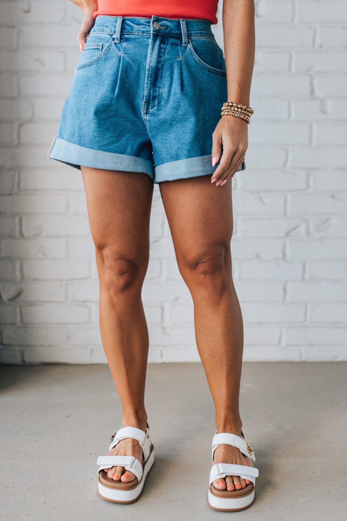 Piper Pleated + Cuffed Shorts - ANNIEWEAR
