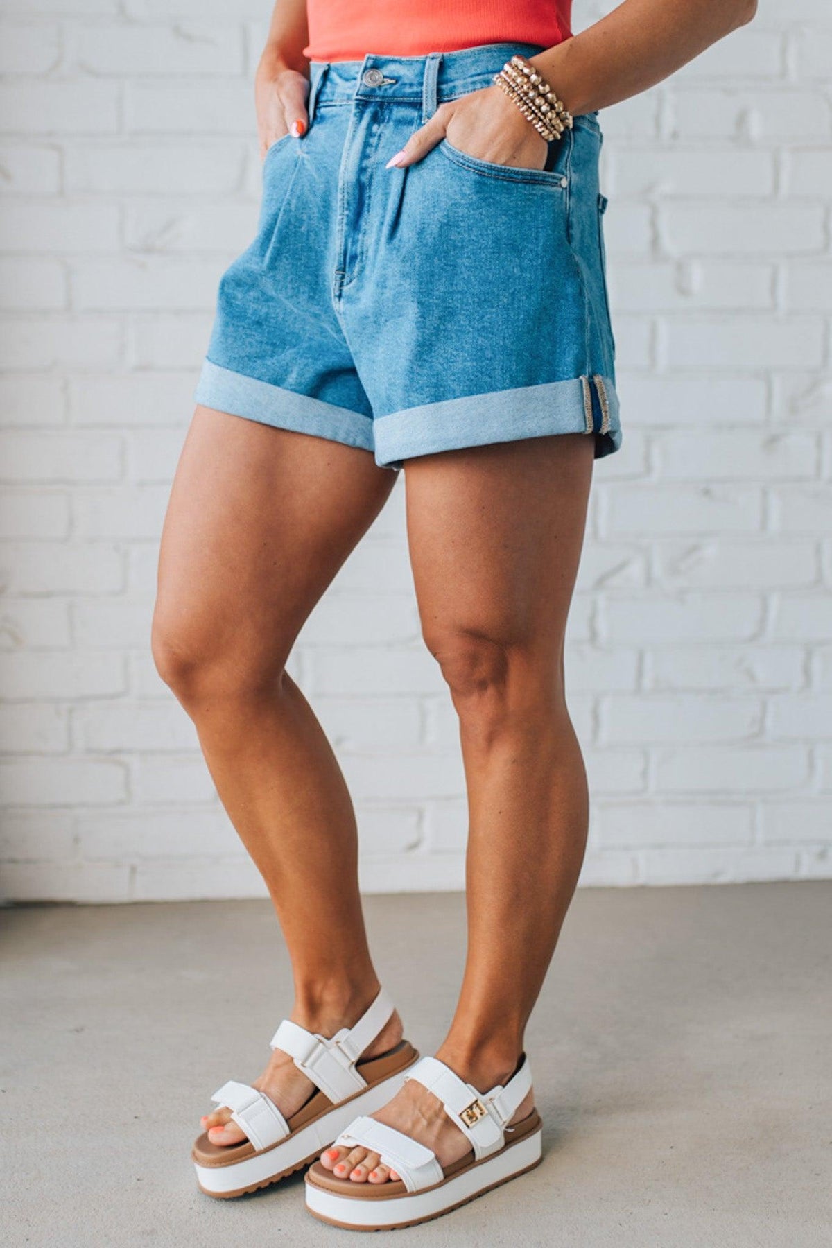 Piper Pleated + Cuffed Shorts - ANNIEWEAR