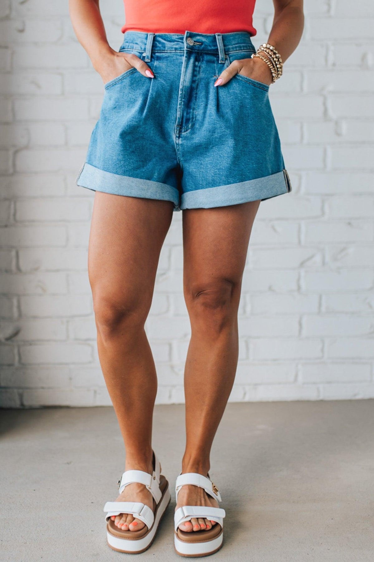 Piper Pleated + Cuffed Shorts - ANNIEWEAR