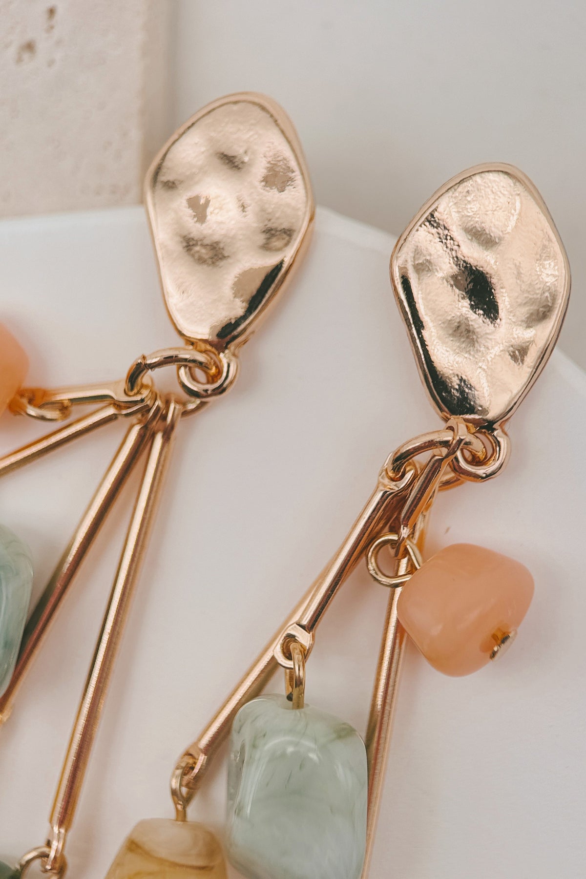Polished Rock Drop Earrings