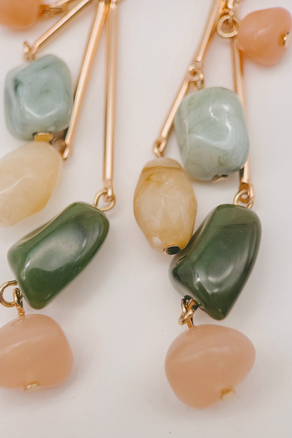 Polished Rock Drop Earrings