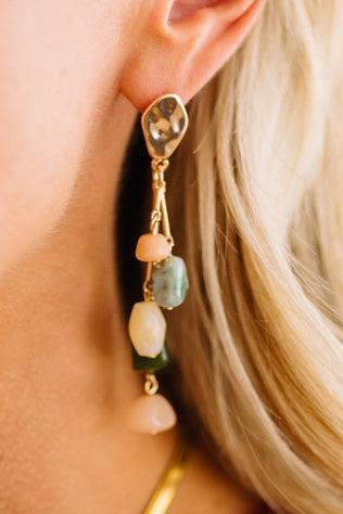 Polished Rock Drop Earrings