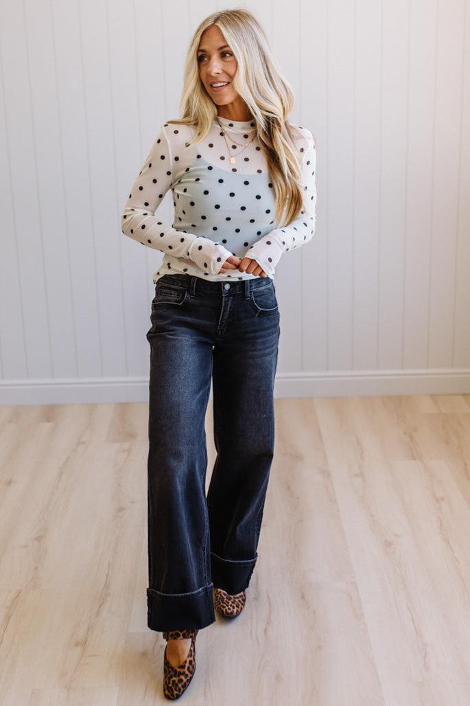 Polka Dot Mesh Top