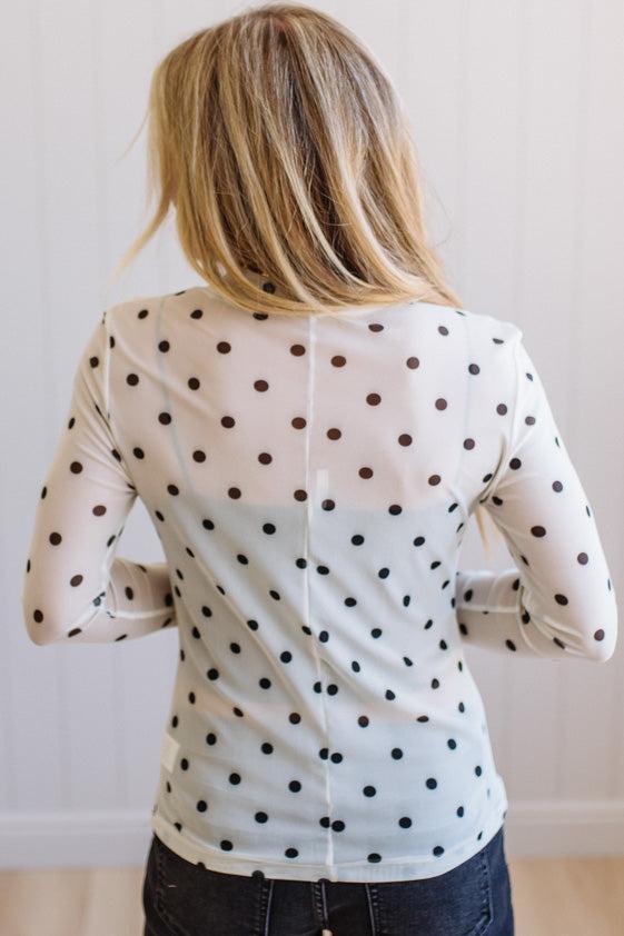 Polka Dot Mesh Top