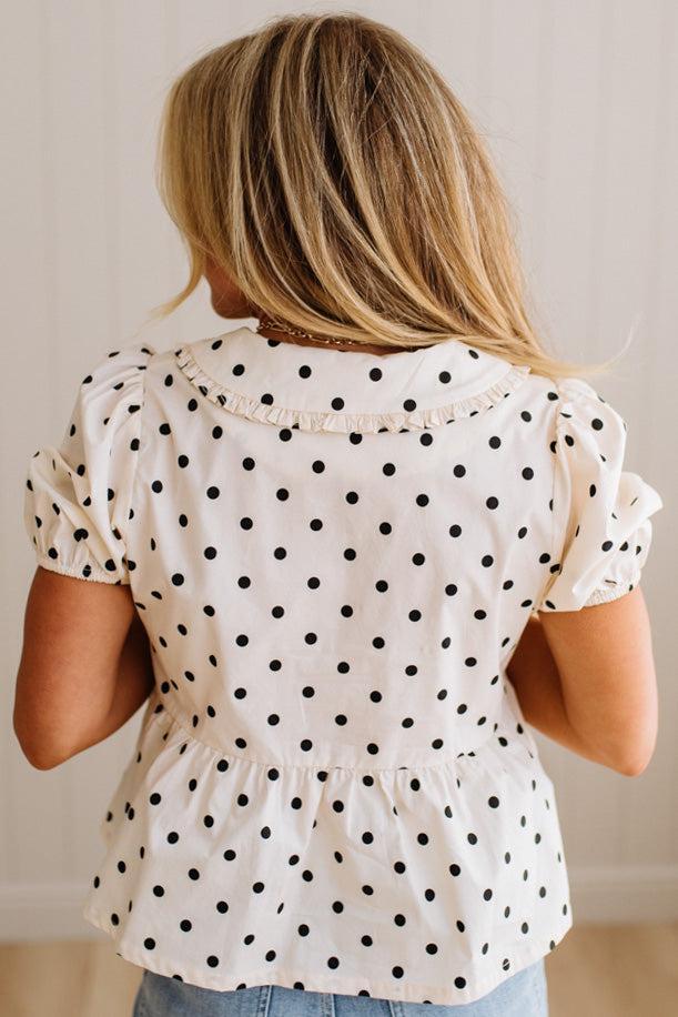 Polka Dot Peplum Top
