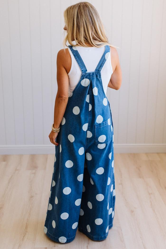 Polka Dot Wide Leg Overalls