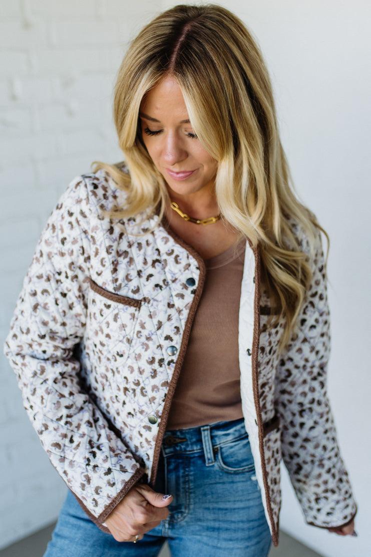 Printed Corduroy Quilted Jacket