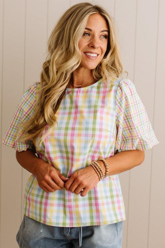 Pyper Pastel Gingham Top
