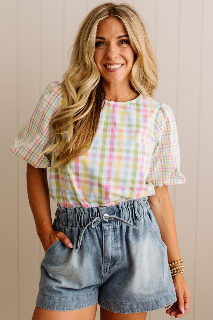 Pyper Pastel Gingham Top