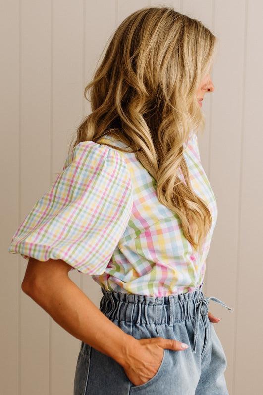 Pyper Pastel Gingham Top