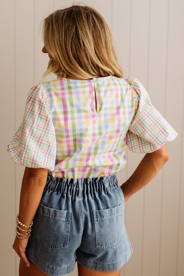 Pyper Pastel Gingham Top
