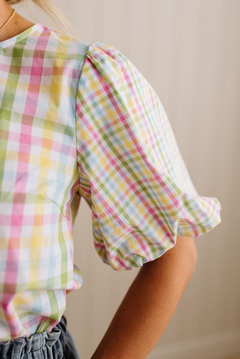 Pyper Pastel Gingham Top