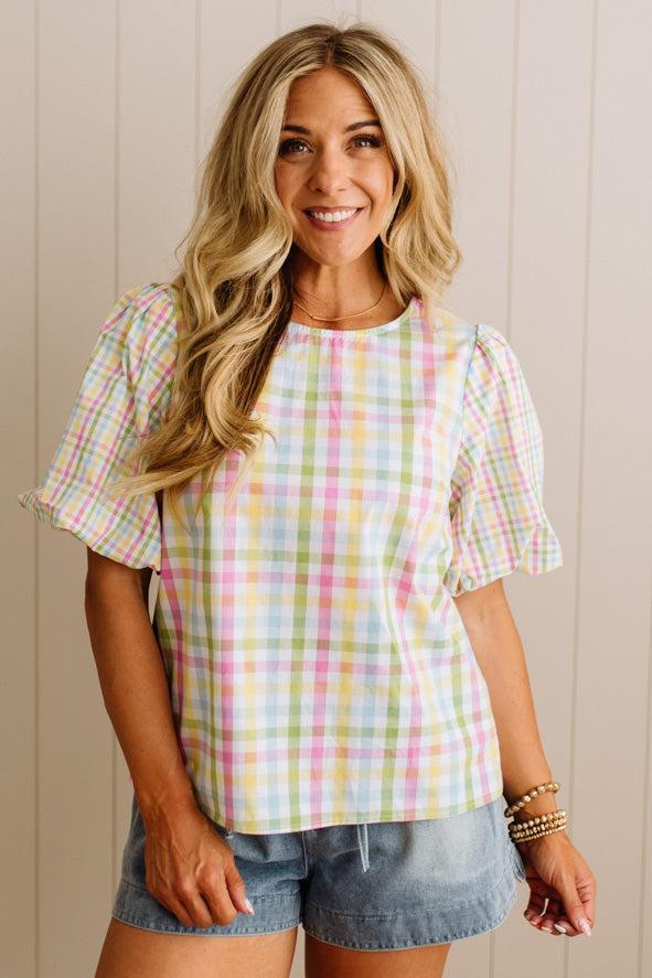 Pyper Pastel Gingham Top