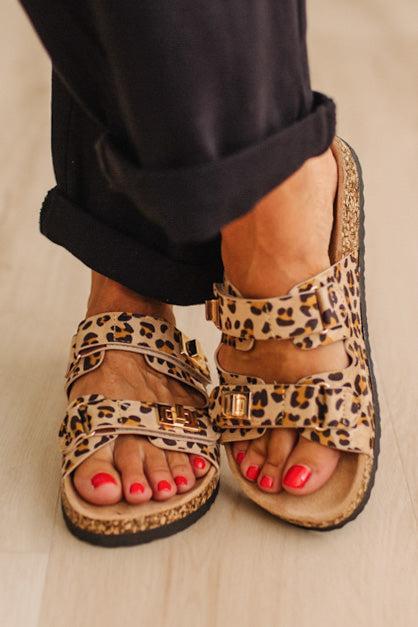 Quinnie Double Strap Slides | Leopard