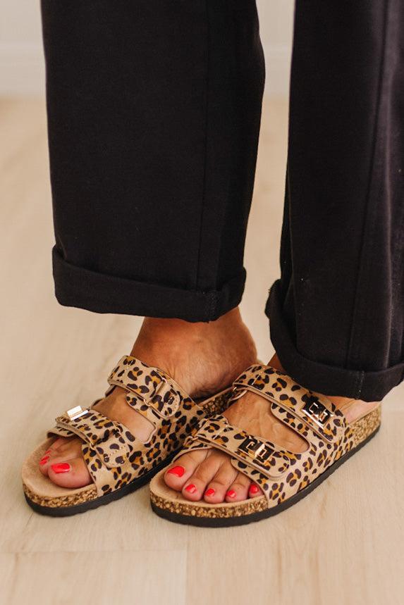 Quinnie Double Strap Slides | Leopard